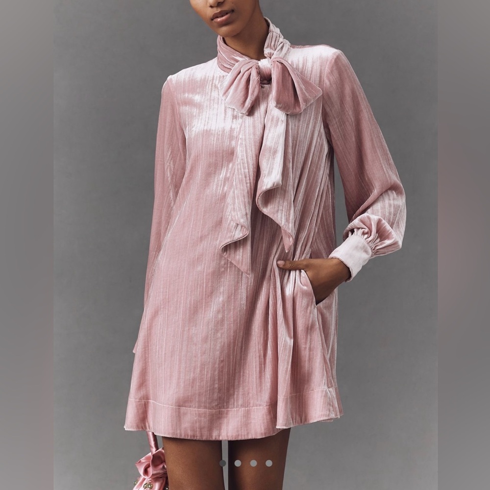 Maeve Blush Velvet Dress